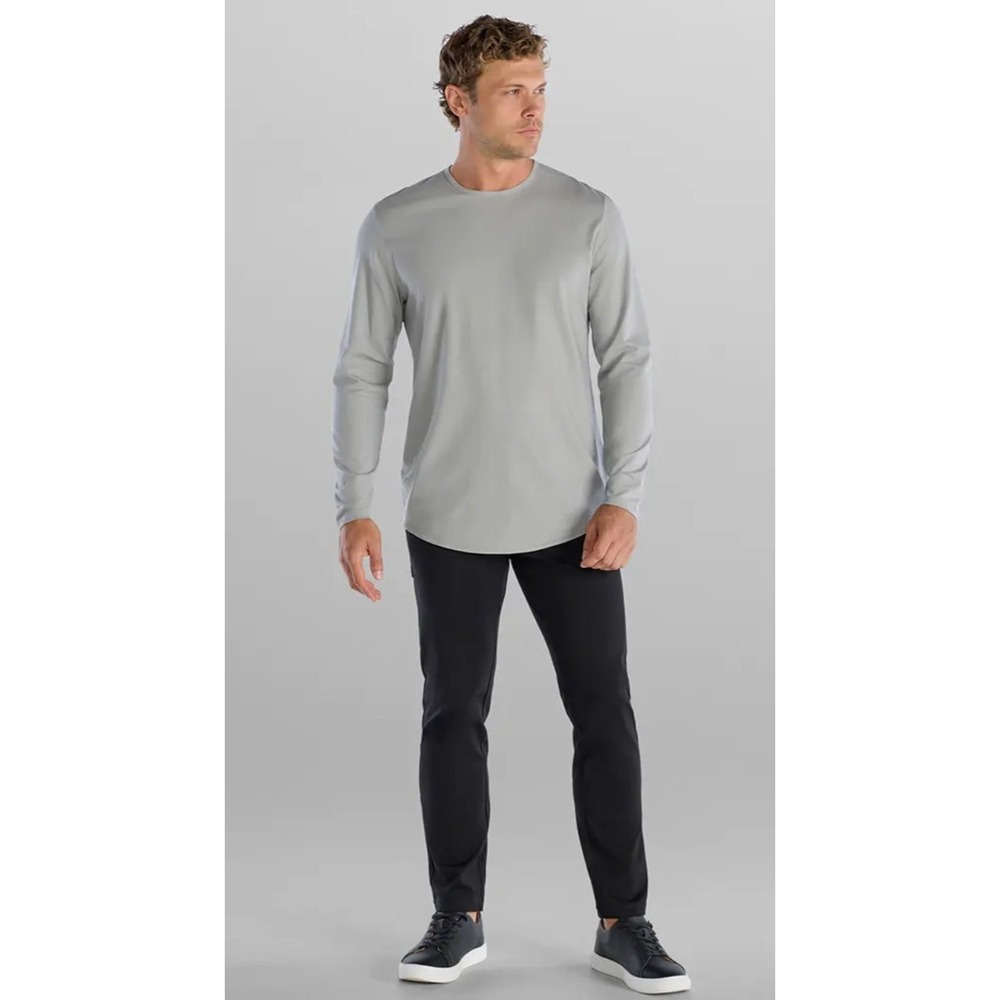 BYLT Mens Everyday Long Sleeve Drop-Cut 2XL Storm Grey Comfort Athleisure